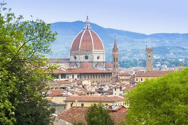View of city center of Florence (Firenze), UNESCO World Heritage Site, Tuscany, Italy, Europe
