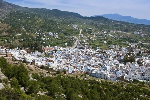 View of the city, Chefchaouen (Chaouen), Tangeri-Tetouan Region, Rif Mountains, Morocco, North Africa, Africa