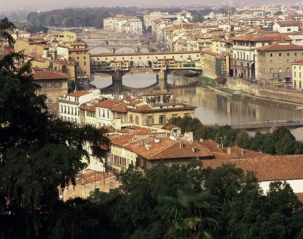View over the city including the River Arno