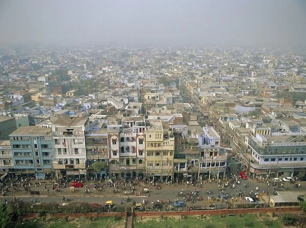 View of city from Jama Masjid across Old Delhi