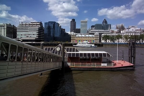 View of the City of London from the pier close to London, Bridge, London
