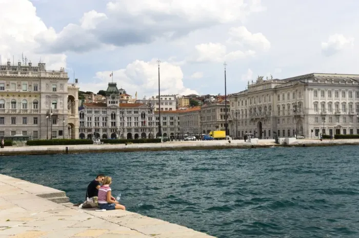 Framed Print : View towards city from the Molo Audace, Trieste, Friuli-Venezia Giulia, Italy, Europe Framed Print : View towards city from the Molo Audace, Trieste, Friuli-Venezia Giulia, Italy, Europe