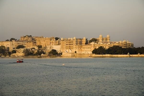View of the City Palace and Shiv Niwas Palace from Lake Pichola