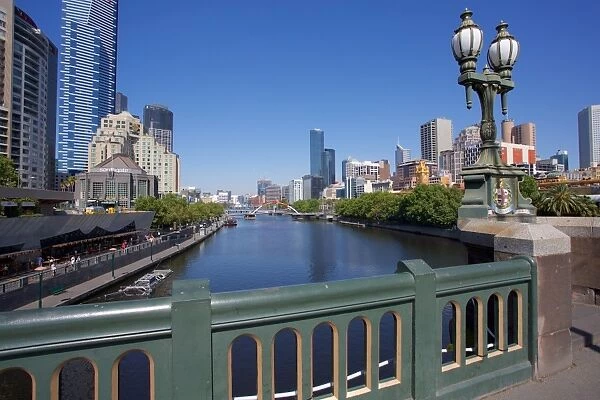 View of city from Princes Bridge, Melbourne, Victoria, Australia, Pacific