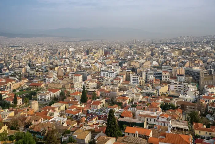 Framed Print : View over city seen from the Acropolis, Athens, Greece Framed Print : View over city seen from the Acropolis, Athens, Greece