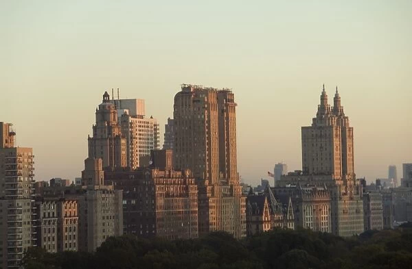 View of city skyline from Central Park from south looking north