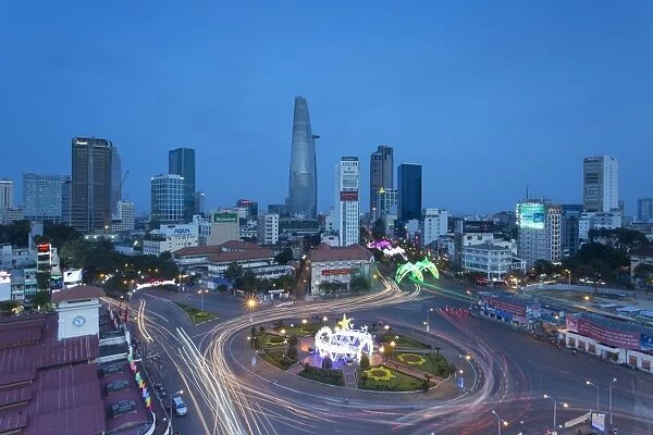 View of city skyline at dusk, Ho Chi Minh City, Vietnam, Indochina, Southeast Asia, Asia