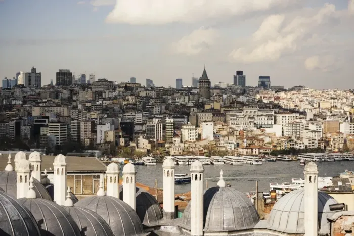 Framed Print : View of city skyline from Suleymaniye Mosque, Istanbul, Turkey, Europe Framed Print : View of city skyline from Suleymaniye Mosque, Istanbul, Turkey, Europe