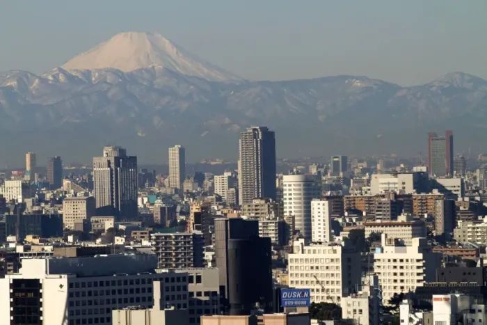 Framed Print : View over city of Tokyo and Mount Fuji, Tokyo, Japan, Asia Framed Print : View over city of Tokyo and Mount Fuji, Tokyo, Japan, Asia