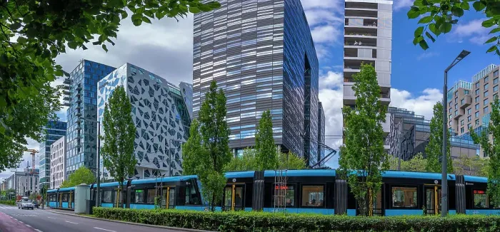 Framed Print : View of city tram and contemporary architecture in the Barcode area on a sunny day, Oslo, Norway, Scandinavia, Europe Framed Print : View of city tram and contemporary architecture in the Barcode area on a sunny day, Oslo, Norway, Scandinavia, Europe