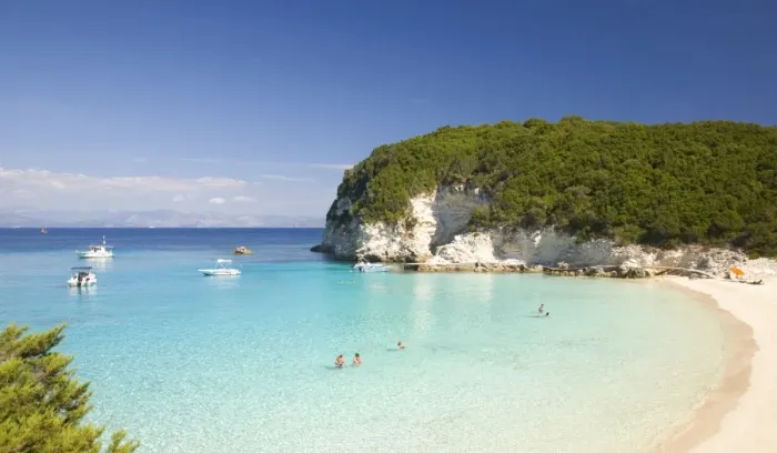 Framed Print : View across the clear turquoise waters of Vrika Bay, Antipaxos, Paxi, Corfu, Ionian Islands, Greek Islands, Greece, Europe Framed Print : View across the clear turquoise waters of Vrika Bay, Antipaxos, Paxi, Corfu, Ionian Islands, Greek Islands, Greece, Europe