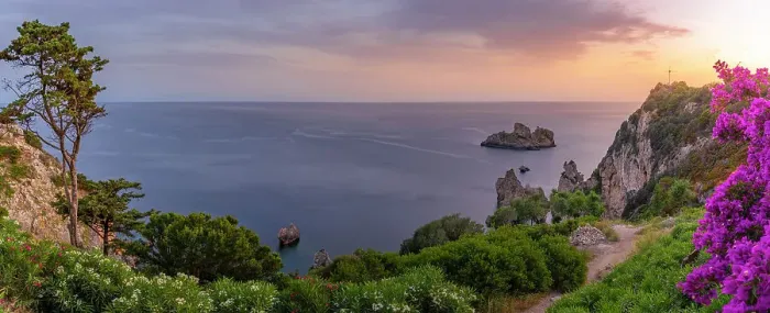 Framed Print : View of coastline from Monastery of Paleokastritsa at sunset, Palaiokastritsa, Corfu, Ionian Sea, Greek Islands, Greece, Europe Framed Print : View of coastline from Monastery of Paleokastritsa at sunset, Palaiokastritsa, Corfu, Ionian Sea, Greek Islands, Greece, Europe