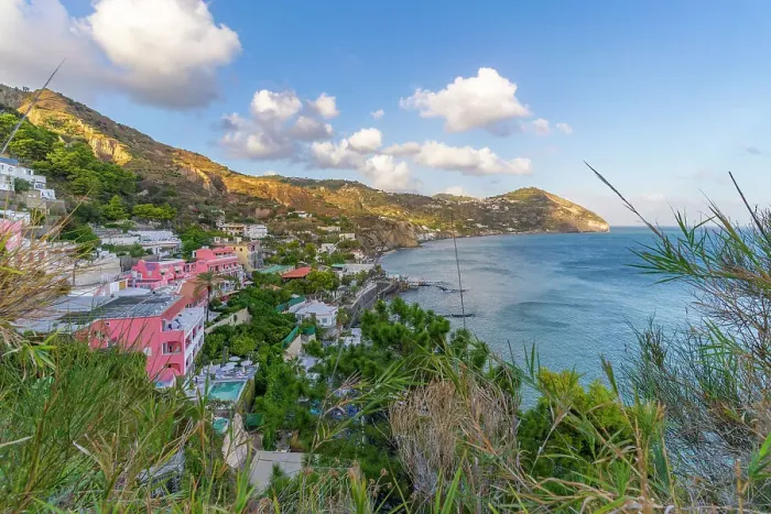 Framed Print : View of coastline from Sant'Angelo, Sant'Angelo, Island of Ischia, Campania, Italy, Europe Framed Print : View of coastline from Sant'Angelo, Sant'Angelo, Island of Ischia, Campania, Italy, Europe