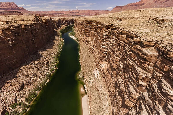 View of the Colorado River from the Glen Canyon Dam Bridge on Highway 89, Arizona