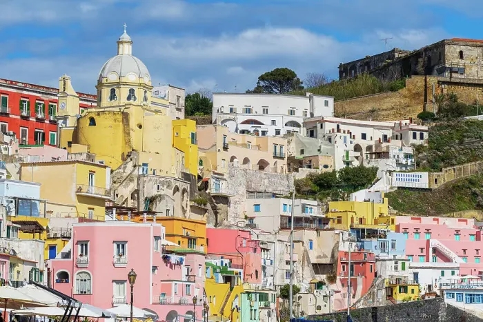 Framed Print : Detail view of the colourful fishing village of Marina Corricella, Procida island, Tyrrhenian Sea, Naples district, Naples Bay, Campania region, Italy, Europe Framed Print : Detail view of the colourful fishing village of Marina Corricella, Procida island, Tyrrhenian Sea, Naples district, Naples Bay, Campania region, Italy, Europe