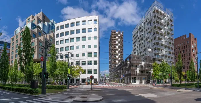 Framed Print : View of contemporary architecture in the Barcode area on a sunny day, Oslo, Norway, Scandinavia, Europe