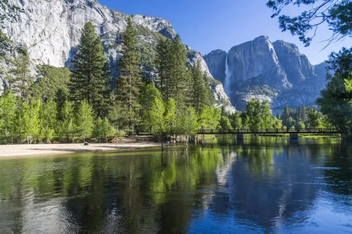 Framed Print : View of Cooks Meadow and Upper Yosemite Falls, Yosemite National Park, UNESCO World Heritage Site Framed Print : View of Cooks Meadow and Upper Yosemite Falls, Yosemite National Park, UNESCO World Heritage Site