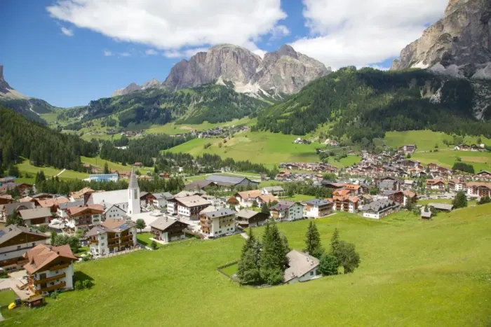 Framed Print : View of Corvara from cable car, Badia Valley, Bolzano Province, Trentino-Alto Adige / South Tyrol, Italian Dolomites, Italy, Europe Framed Print : View of Corvara from cable car, Badia Valley, Bolzano Province, Trentino-Alto Adige / South Tyrol, Italian Dolomites, Italy, Europe