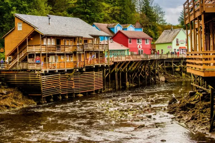 Framed Print : View of Creek Street in Business District in Ketchikan, Alaska, United States of America Framed Print : View of Creek Street in Business District in Ketchikan, Alaska, United States of America