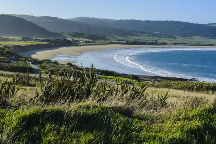Framed Print : View over Curio Bay, the Catlins, South Island, New Zealand, Pacific Framed Print : View over Curio Bay, the Catlins, South Island, New Zealand, Pacific
