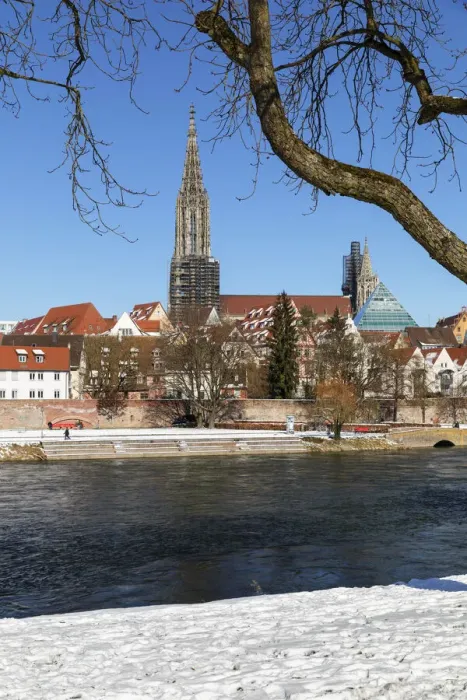 Framed Print : View over Danube River to Ulm Cathedral, Ulm, Swabian Alps, Baden-Wurttemberg, Germany Framed Print : View over Danube River to Ulm Cathedral, Ulm, Swabian Alps, Baden-Wurttemberg, Germany