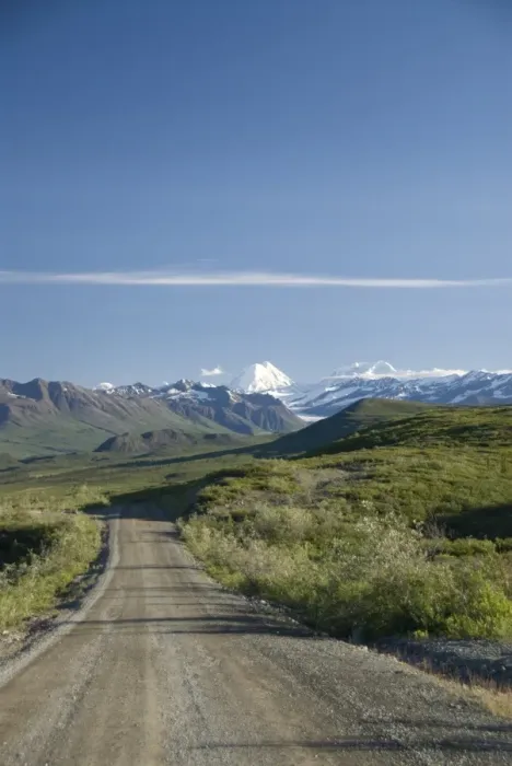 Framed Print : View down the Denali Highway, Alaska, United States of America, North America Framed Print : View down the Denali Highway, Alaska, United States of America, North America