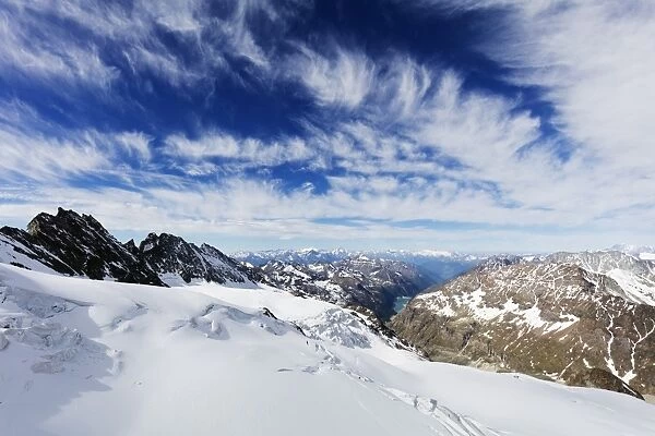 View from Dent d Herens, Aosta Valley, Italian Alps, Italy, Europe