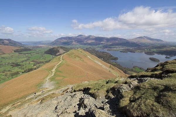 View of Derwent Water from Catbells, Lake District National Park, Cumbria