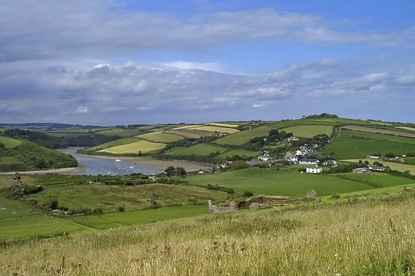 View of the Devon coast from Bantham to Thurlestone, the South Hams, from the South West Devon footpath, Devon, England, United