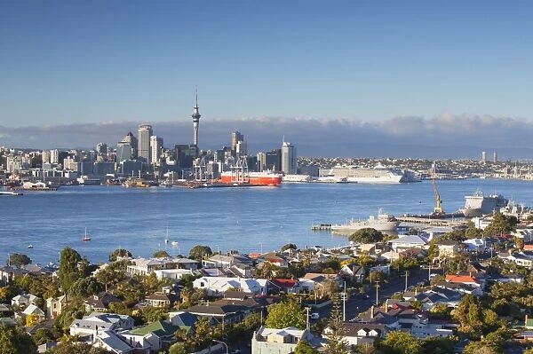 View of Devonport and Auckland skyline, Auckland, North Island, New Zealand, Pacific