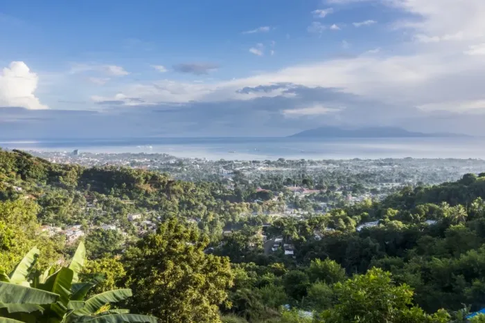 Framed Print : View over Dili, capital of East Timor, Southeast Asia, Asia Framed Print : View over Dili, capital of East Timor, Southeast Asia, Asia