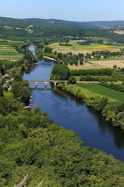 View of the Dordogne River, Bastide town of Domme, Les Plus Beaux Villages de France