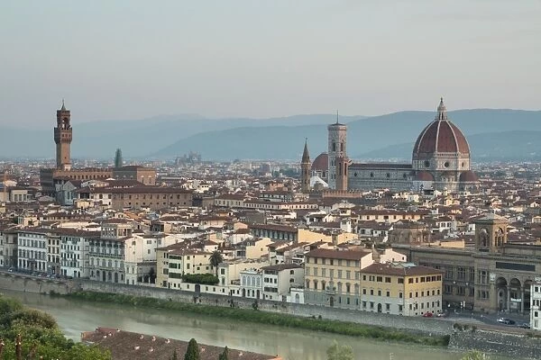 View of the Duomo with Brunelleschi Dome and Palazzo Vecchio from Piazzale Michelangelo