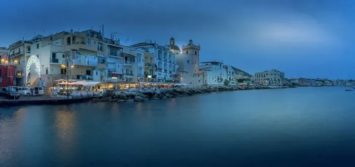 Framed Print : View of Duomo di Santa Maria Assunta and coastline at dusk, Port of Ischia, Island of Ischia, Campania, Italy, Europe Framed Print : View of Duomo di Santa Maria Assunta and coastline at dusk, Port of Ischia, Island of Ischia, Campania, Italy, Europe