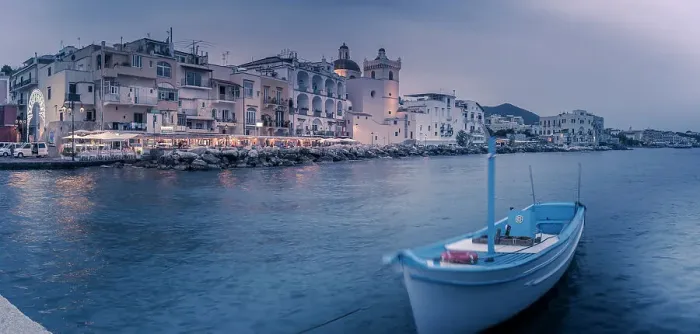 Framed Print : View of Duomo di Santa Maria Assunta and coastline at dusk, Port of Ischia, Island of Ischia, Campania, Italy, Europe Framed Print : View of Duomo di Santa Maria Assunta and coastline at dusk, Port of Ischia, Island of Ischia, Campania, Italy, Europe