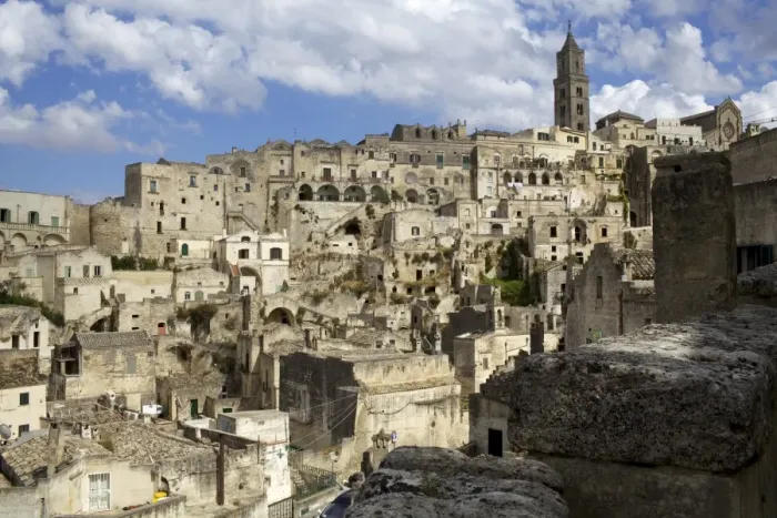 Framed Print : View of the Duomo and the Sassi of Matera, from the cliffside, Basilicata, Italy, Europe Framed Print : View of the Duomo and the Sassi of Matera, from the cliffside, Basilicata, Italy, Europe