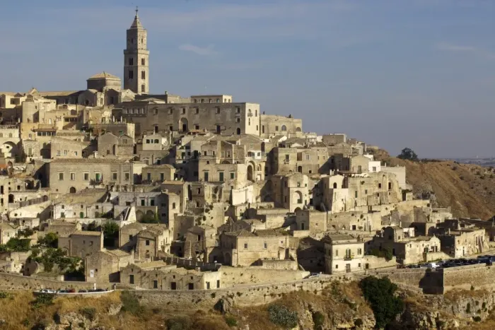 Framed Print : View of the Duomo and the Sassi of Matera, from the cliffside, Matera, Basilicata, Italy, Europe Framed Print : View of the Duomo and the Sassi of Matera, from the cliffside, Matera, Basilicata, Italy, Europe