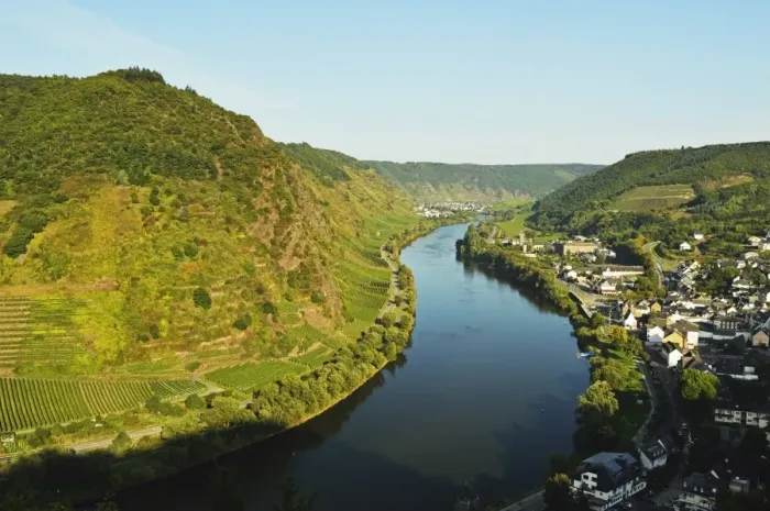 Framed Print : View of Ebernach and Moselle River (Mosel), Rhineland-Palatinate, Germany, Europe Framed Print : View of Ebernach and Moselle River (Mosel), Rhineland-Palatinate, Germany, Europe
