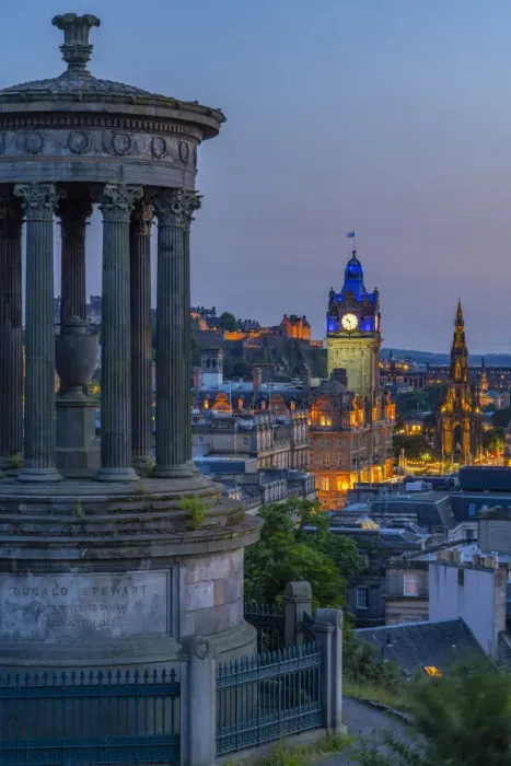 Framed Print : View of Edinburgh Castle, Balmoral Hotel and Dugald Stewart monument from Calton Hill Framed Print : View of Edinburgh Castle, Balmoral Hotel and Dugald Stewart monument from Calton Hill