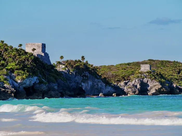 Framed Print : View towards El Castillo and Temple of the God of Wind, Tulum Archeological Site, Quintana Roo State, Mexico Framed Print : View towards El Castillo and Temple of the God of Wind, Tulum Archeological Site, Quintana Roo State, Mexico