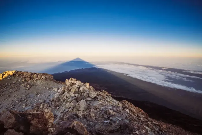 Framed Print : View of El Teide Volcano shadow from the summit at sunrise, El Teide National Park Framed Print : View of El Teide Volcano shadow from the summit at sunrise, El Teide National Park