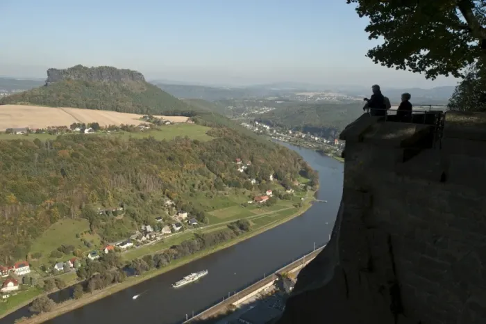 Framed Print : View of the Elbe River from Konigstein Fortress, Saxony, Germany, Europe Framed Print : View of the Elbe River from Konigstein Fortress, Saxony, Germany, Europe