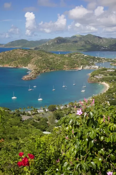 Framed Print : View of English Harbour from Shirley Heights, Antigua, Leeward Islands, West Indies, Caribbean, Central America Framed Print : View of English Harbour from Shirley Heights, Antigua, Leeward Islands, West Indies, Caribbean, Central America