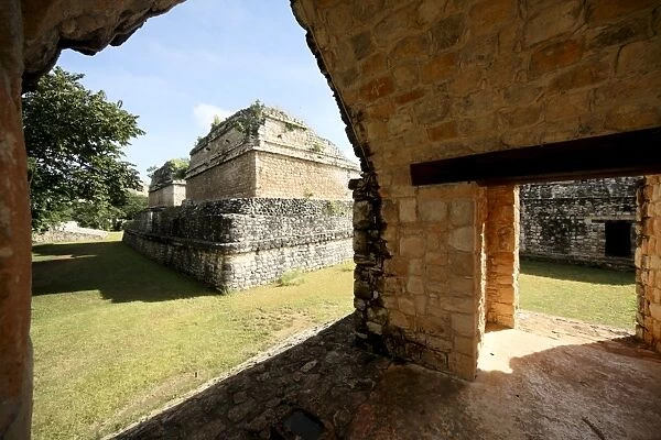 View through the Entrance Arch, Mayan ruins, Ek Balam, Yucatan, Mexico, North America
