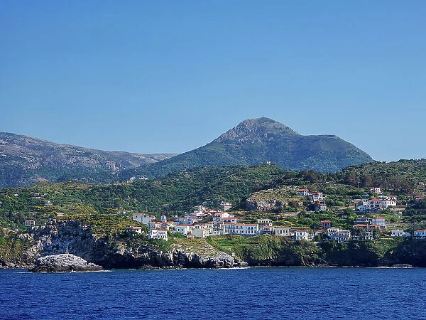 View towards Evdilos, Icaria Island, North Aegean, Greek Islands, Greece, Europe