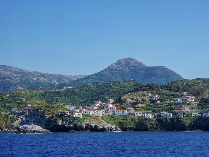 Framed Print : View towards Evdilos, Icaria Island, North Aegean, Greek Islands, Greece, Europe Framed Print : View towards Evdilos, Icaria Island, North Aegean, Greek Islands, Greece, Europe