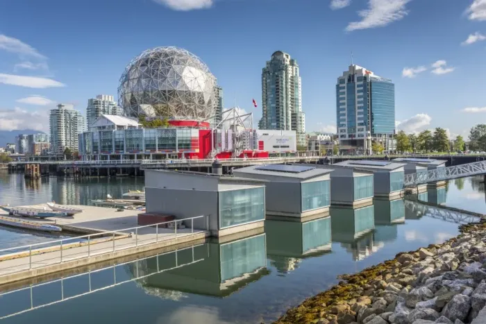 Framed Print : View of False Creek and Vancouver skyline, including World of Science Dome, Vancouver Framed Print : View of False Creek and Vancouver skyline, including World of Science Dome, Vancouver