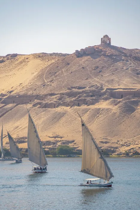 Framed Print : View of fellucas on the Nile river on a sunny day, Aswan, Nubia, Egypt, North Africa, Africa Framed Print : View of fellucas on the Nile river on a sunny day, Aswan, Nubia, Egypt, North Africa, Africa