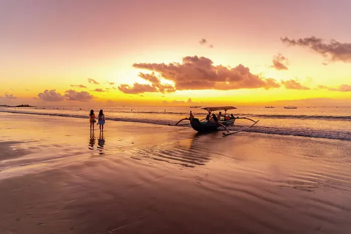 Framed Print : View of fishing outrigger on Kuta Beach at sunset, Kuta, Bali, Indonesia, South East Asia, Asia Framed Print : View of fishing outrigger on Kuta Beach at sunset, Kuta, Bali, Indonesia, South East Asia, Asia