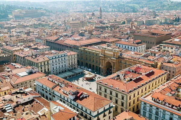 View over Florence from the Duomo, UNESCO World Heritage Site, Florence (Firenze), Tuscany, Italy, Europe